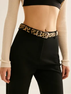 COMMENSE Leopard Printed Buckle Belt* Belts & Chain|Accessories