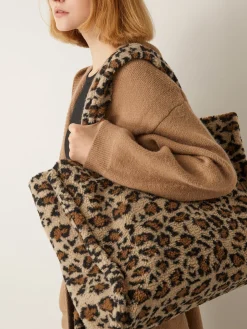 COMMENSE Leopard Printed Fuzzy Shoulder Bag* Bags|Accessories
