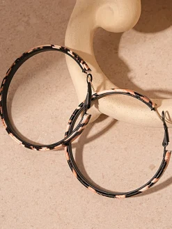 COMMENSE Leopard Printed Hoop Earrings* Earrings|Accessories