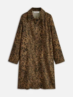 COMMENSE Leopard Printed Lapel Trench Coat* Outerwear|Tops