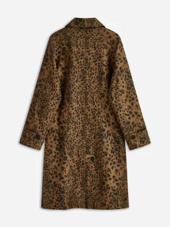 COMMENSE Leopard Printed Lapel Trench Coat* Outerwear|Tops