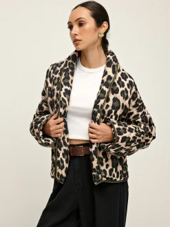 COMMENSE Leopard Printed Lapel Winter Coat* Outerwear|Coats