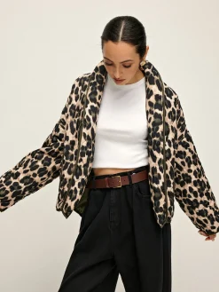 COMMENSE Leopard Printed Lapel Winter Coat* Outerwear|Coats