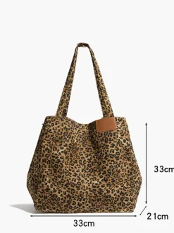 COMMENSE Leopard Printed Large Capacity Hobo Bag* Bags|Accessories