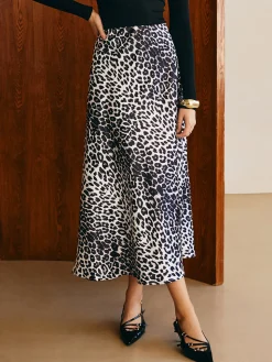 COMMENSE Leopard Printed Midi Skirt* Skirts|Bottoms