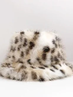COMMENSE Leopard Printed Plush Bucket Hat* Hair Claws & Hats|Accessories