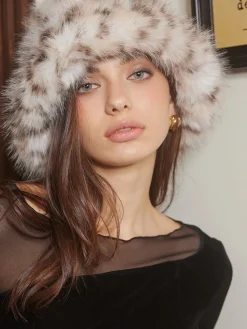 COMMENSE Leopard Printed Plush Bucket Hat* Hair Claws & Hats|Accessories