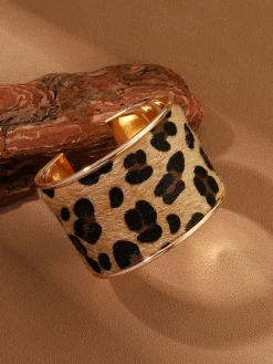 COMMENSE Leopard Printed Tunnel Open Bracelet* Rings & Bracelets|Accessories