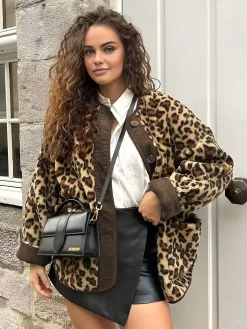 COMMENSE Leopard Printed Winter Coat* Outerwear|Coats
