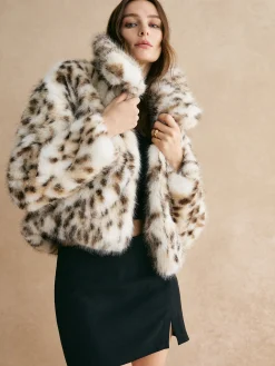 COMMENSE Leopard Women Faux Fur Coat* Outerwear|Tops