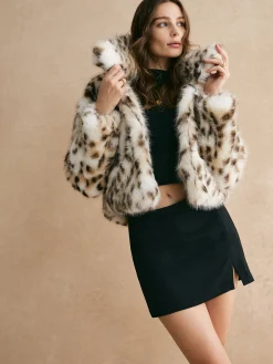 COMMENSE Leopard Women Faux Fur Coat* Outerwear|Tops