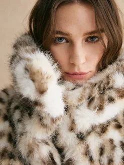 COMMENSE Leopard Women Faux Fur Coat* Outerwear|Tops
