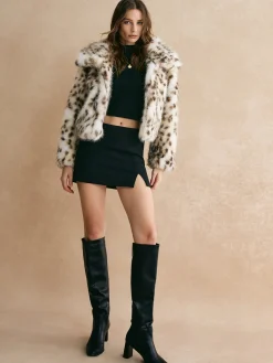 COMMENSE Leopard Women Faux Fur Coat* Outerwear|Tops