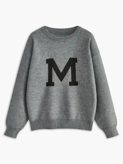 COMMENSE Letter Printed Loose Sweater* Sweater Tops|Sweaters & Cardigans