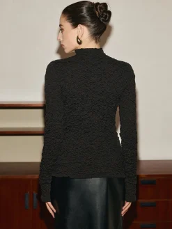 COMMENSE Lettuce Trim Crinkle Sweater* Sweater Tops|Sweaters & Cardigans