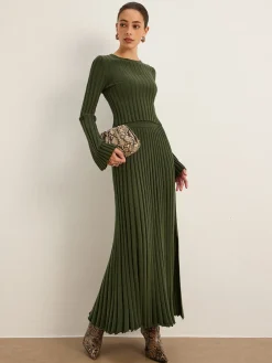 COMMENSE Lettuce Trim Pleated Sweater Skirt* Skirts|Knitwear