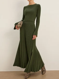 COMMENSE Lettuce Trim Pleated Sweater Skirt* Skirts|Knitwear