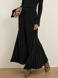 COMMENSE Lettuce Trim Pleated Sweater Skirt* Skirts|Knitwear