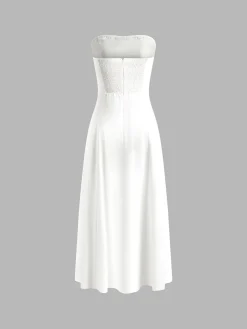 COMMENSE Linen Blends Basic Pockets Tube Long Dress* White Dresses|Black Dresses