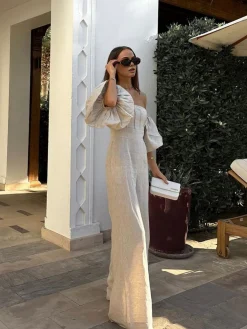 COMMENSE Linen Blends Puff Sleeve Jumpsuit* Jumpsuits & Rompers|Jumpsuits & Rompers