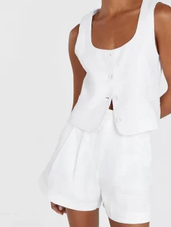 COMMENSE Linen Blends Simple Shorts Set* Shorts Sets|Shorts