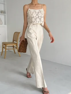COMMENSE Linen Blends Straight Leg Pants* Pants|Bottoms