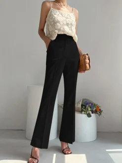 COMMENSE Linen Blends Straight Leg Pants* Pants|Bottoms