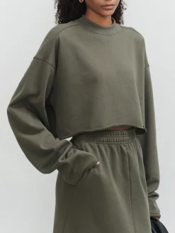COMMENSE Live It Up Crop Sweatshirt* Sweater Tops|Long Sleeve Sets