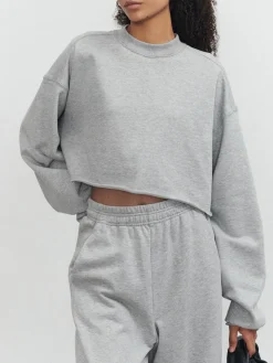 COMMENSE Live It Up Crop Sweatshirt* Sweater Tops|Long Sleeve Sets