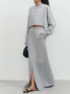 COMMENSE Live It Up Crop Sweatshirt* Sweater Tops|Long Sleeve Sets