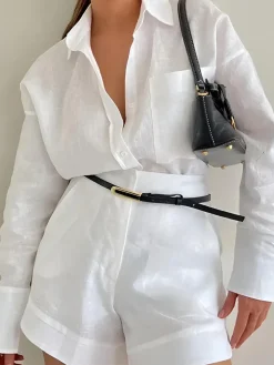 COMMENSE Long Sleeve Loose Shorts Set* Shorts Sets|Shorts