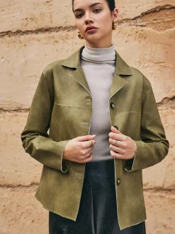 COMMENSE Loose PU Leather Straight Jacket* Outerwear|Jackets