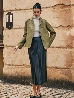 COMMENSE Loose PU Leather Straight Jacket* Outerwear|Jackets