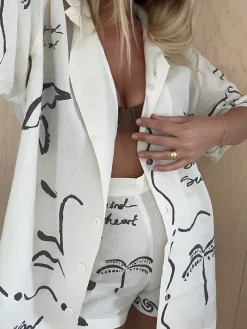 COMMENSE Loosen Print Shorts Set* Shorts Sets|Shorts