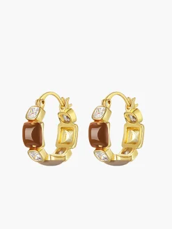 COMMENSE Luxury Rhinestone Hoop Earrings* Earrings|Accessories