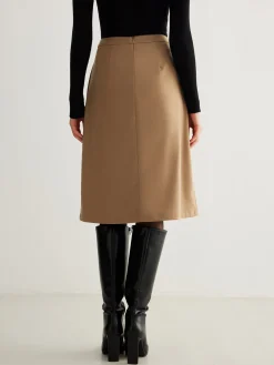 COMMENSE Magnet Closure Pockets Pleated Skirt* Skirts|Bottoms