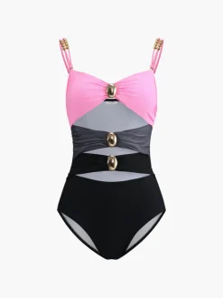 COMMENSE Maillard Metal Detail One Piece Swimsuit* Swimwear|Tops