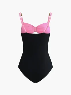 COMMENSE Maillard Metal Detail One Piece Swimsuit* Swimwear|Tops