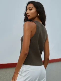 COMMENSE Main Character Rib Sweater Vest* Sweater Vests|Sweaters & Cardigans