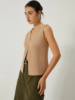 COMMENSE Main Character Rib Sweater Vest* Sweater Vests|Sweaters & Cardigans