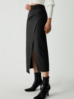 COMMENSE Maple Wrap Slit Midi Skirt* Skirts|Bottoms