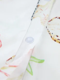 COMMENSE Marine Life Print Button-Front Belted Long Dress* White Dresses|Casual Dresses