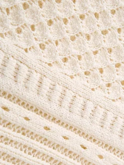 COMMENSE Maze Crochet Eyelet Flounce Tank Top* Sweater Vests|Sweaters & Cardigans