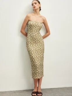 COMMENSE Mechanism Knitting Floral Tube Dress* Casual Dresses|Floral Dresses