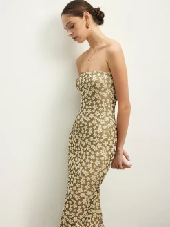 COMMENSE Mechanism Knitting Floral Tube Dress* Casual Dresses|Floral Dresses