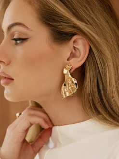 COMMENSE Mermaid Tail Ruched Earrings* Earrings|Accessories