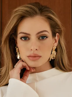 COMMENSE Mermaid Tail Ruched Earrings* Earrings|Accessories