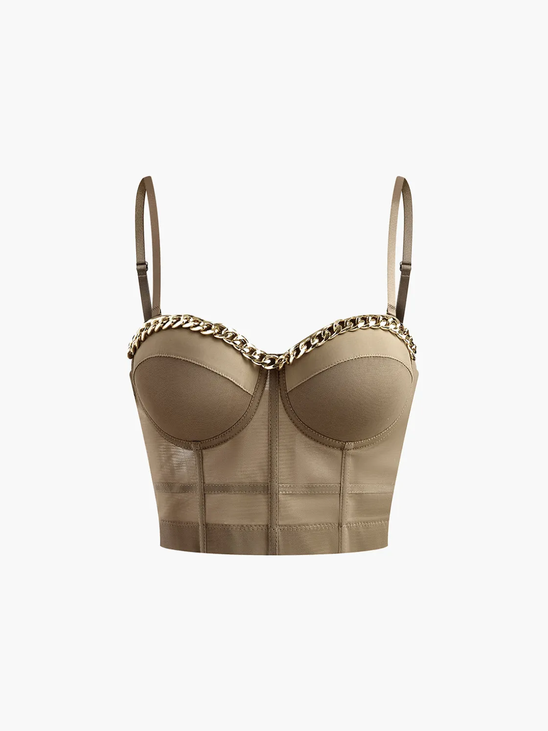COMMENSE Mesh Corset With Metal Chain* Corset Tops|Tops