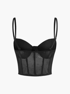 COMMENSE Mesh Polka Dot Corset Top* Corset Tops|Tank Tops & Camis