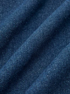 COMMENSE Metal Button Pleated Denim Skirt* Skirts